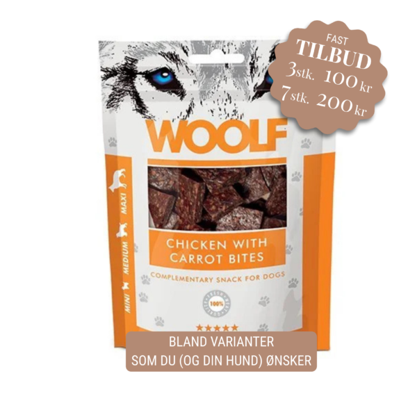 Woolf hundegodbidder - Kylling og gulerod / Chicken with Carrot Bites 550037-1002