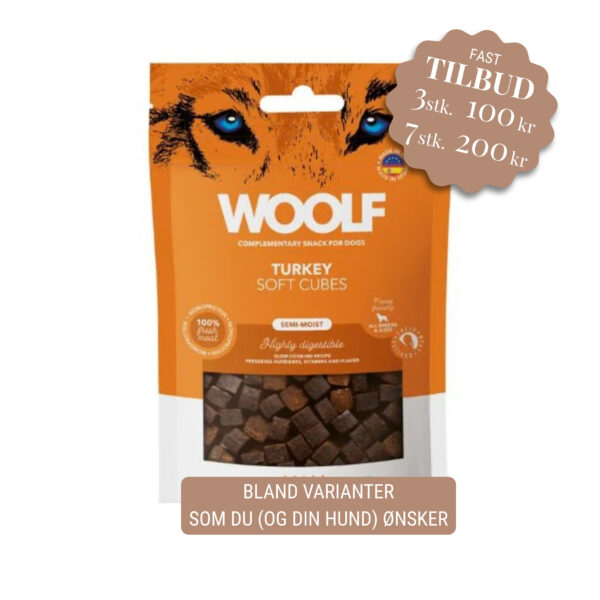 Woolf Soft Cubes Turkey 100g