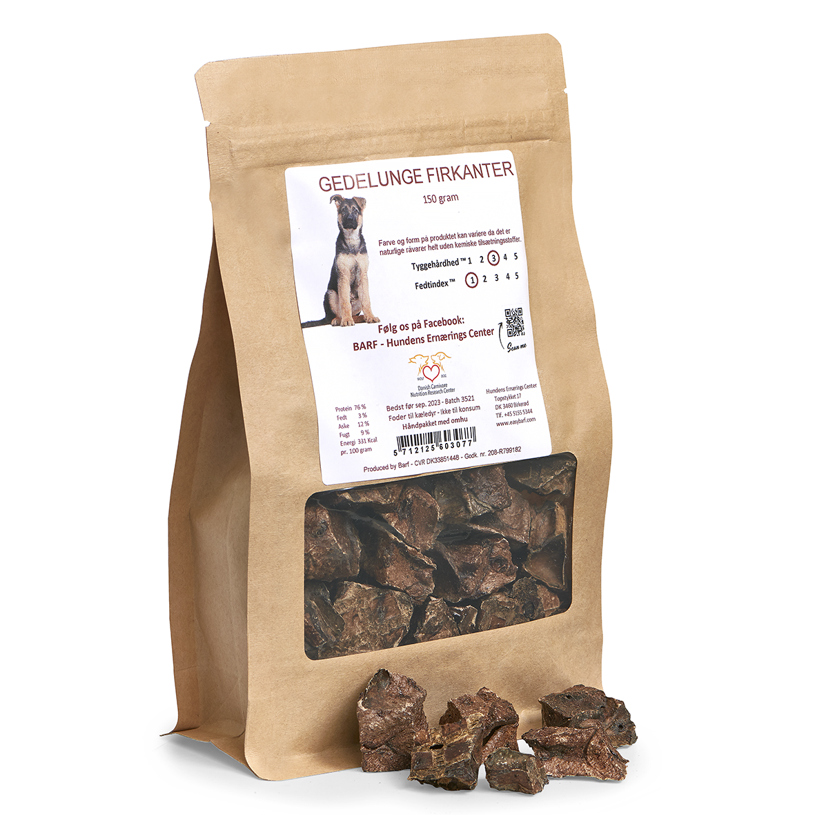 Gedelunge terninger, 150 gram