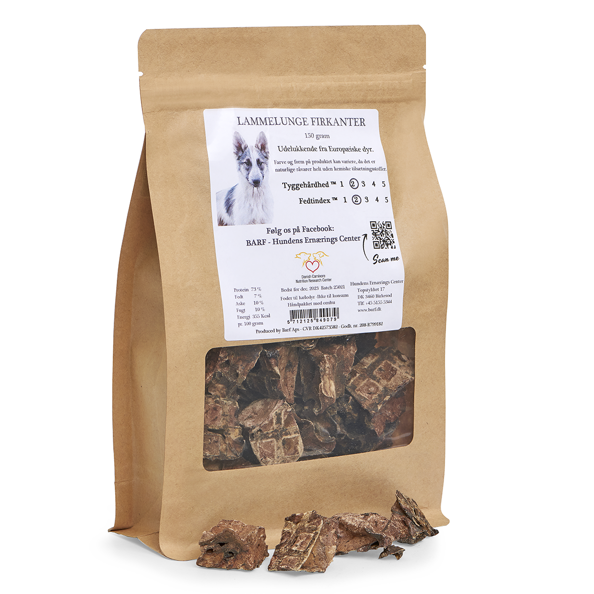 Lammelunge firkanter, 150 gram