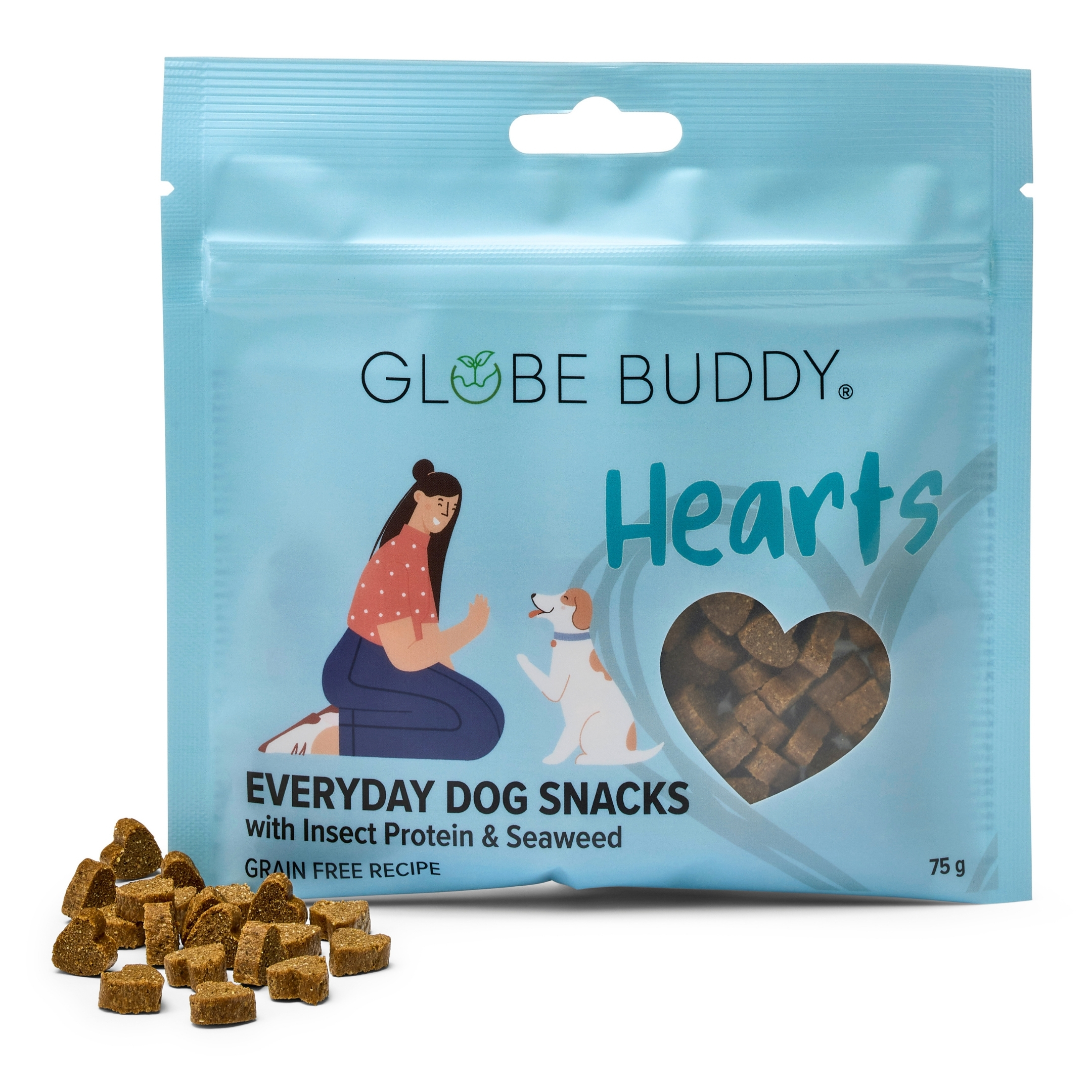 Globe Buddy Hearts - Insektprotein & Tang - hundegodbidder